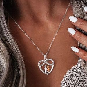 Grandma/Granddaughter I Love You Forever Rhinestone Pendant Necklace